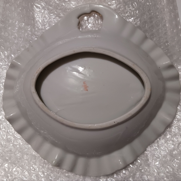 Vintage Moss Rose China Candy Dish 28/6M Gold Trim Scalloped Edge - Picture 11 of 12